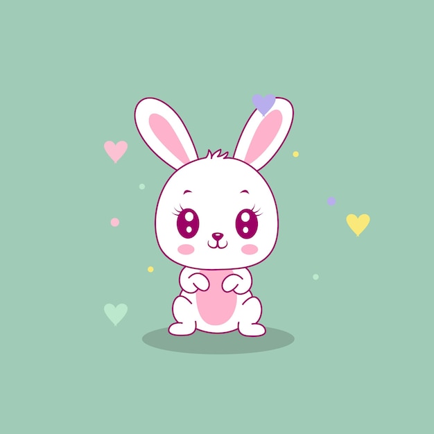 귀여운 행복 토끼 그림