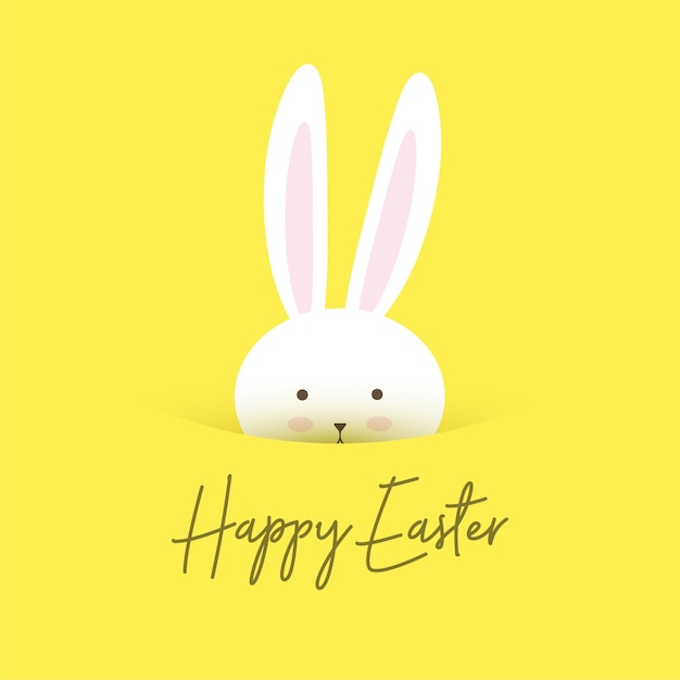 Cute Happy Easter greeting card with bunny design