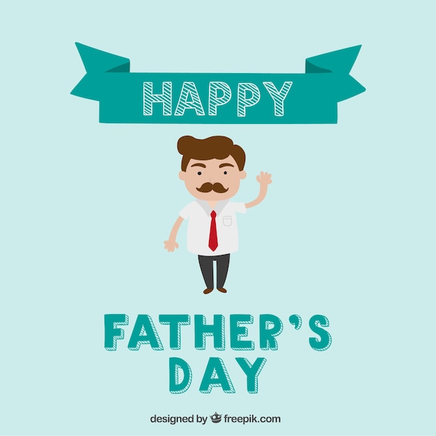 Free vector cute happy fathers day card