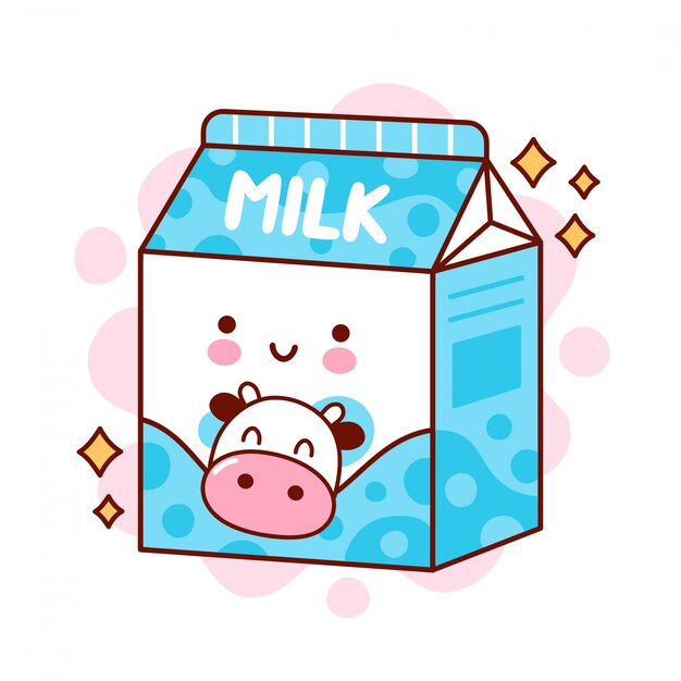 かわいい牛乳ボックスアイコン 無料のベクター