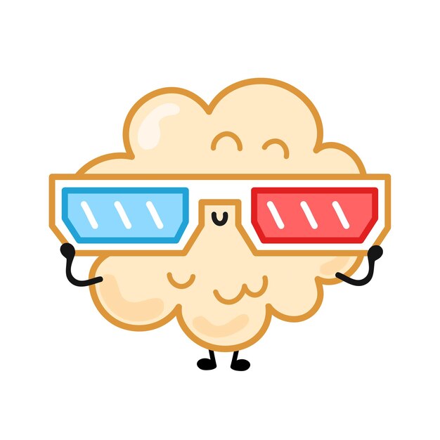 かわいい幸せで悲しい面白いスプーン 白い背景で隔離 漫画のキャラクターの手描きスタイルのイラスト プレミアムベクター