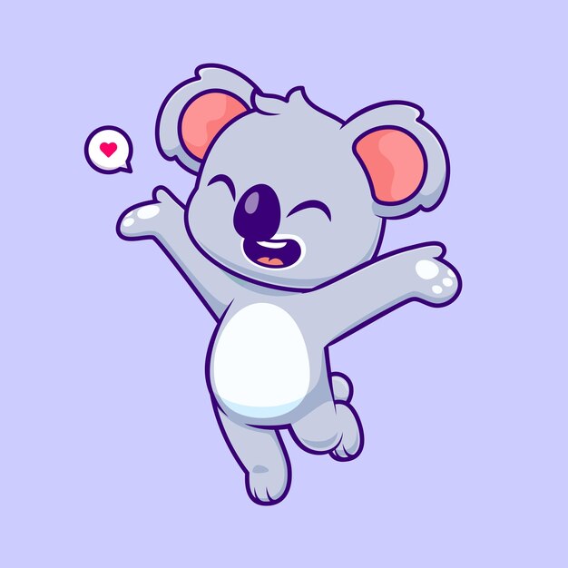 Free vector cute happy koala cartoon vector icon illustration animal nature icon concept isolated flat vector