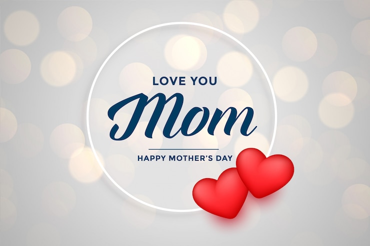 Free Vector cute happy mother's day background with hearts