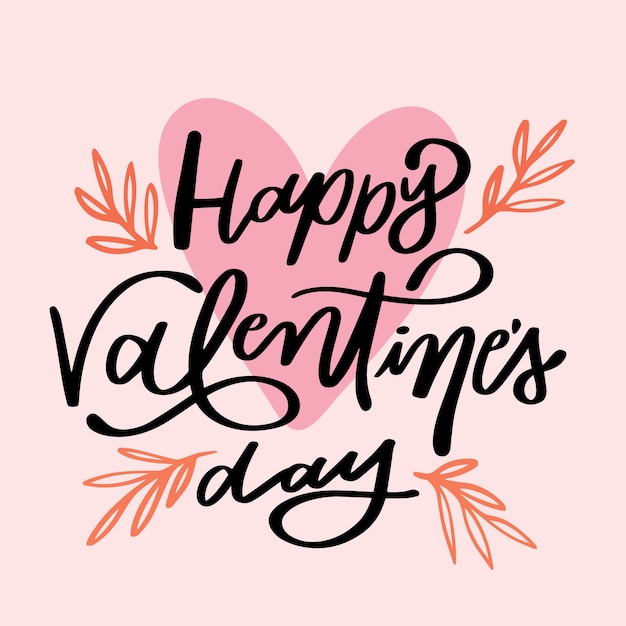 Free vector cute happy valentine's day lettering
