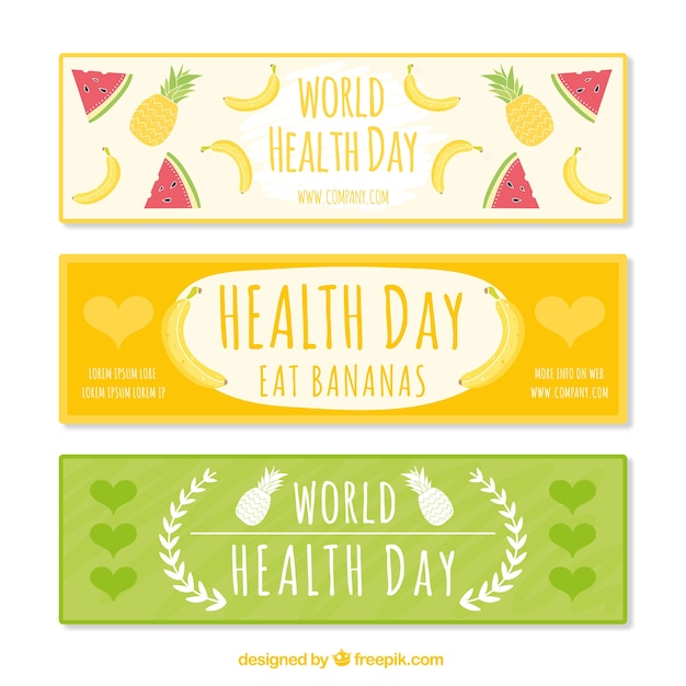 Cute health day banners