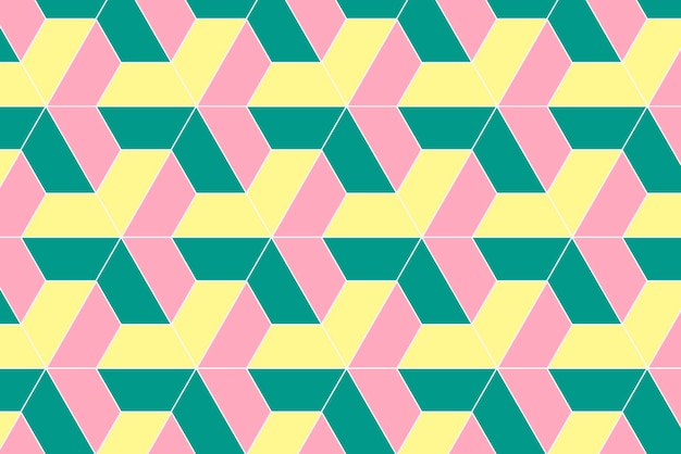 귀여운 하트 배경, 핑크 기하학적 패턴 화려한 디자인 벡터
