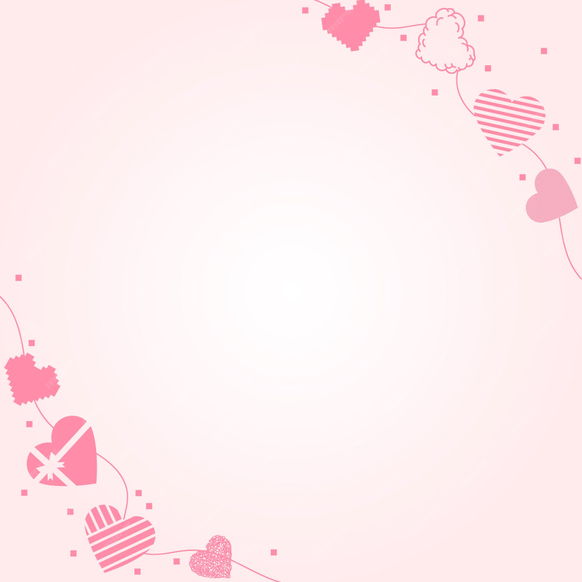 Free Vector | Cute heart border frame vector, pink background design