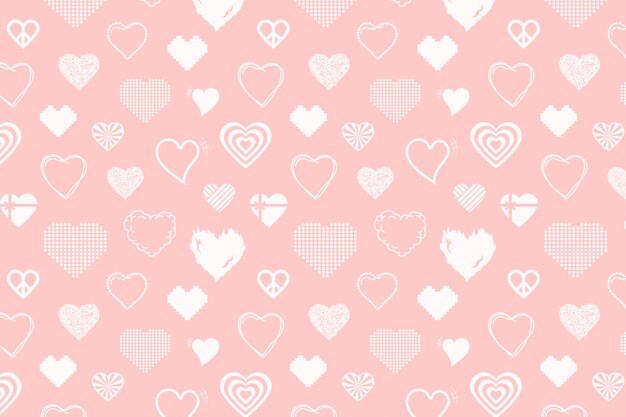 Cute heart pattern background image vector