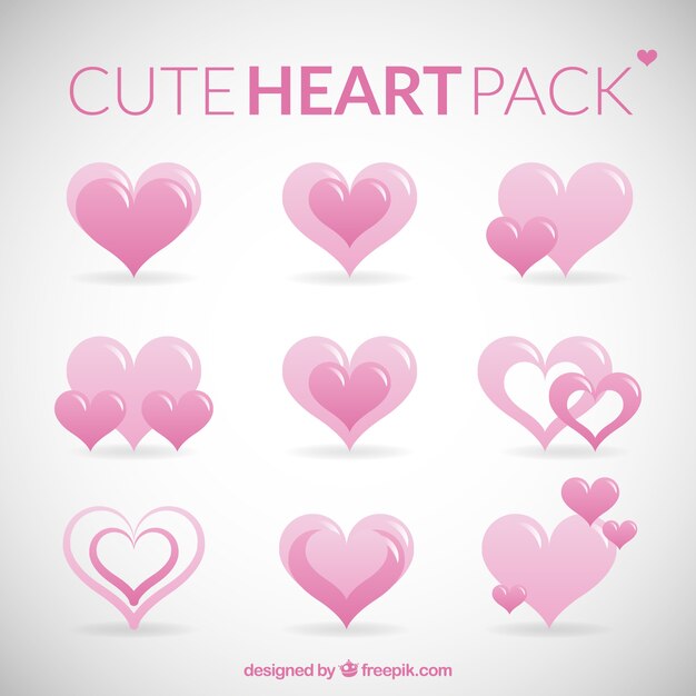 Cute hearts pack