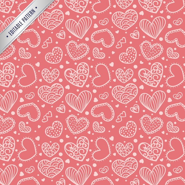 Free vector cute hearts pattern