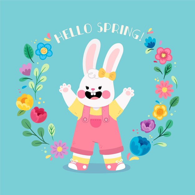 Cute hello spring concept