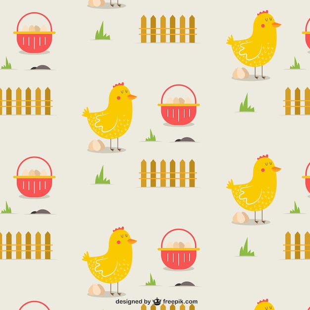 Free vector cute hen pattern