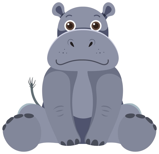 Cute hippopotamus in flat style