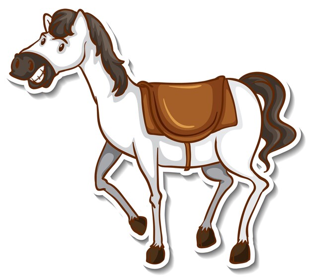 Наклейка с милой лошадью и мультяшным животным