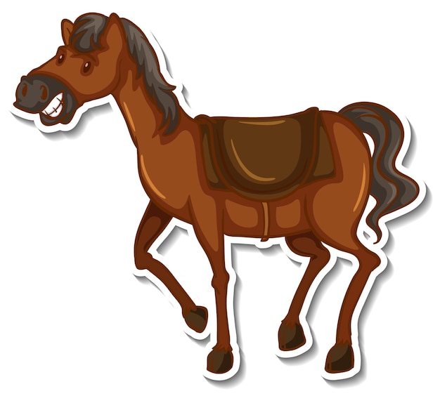 Free vector a cute horse cartoon animal sticker