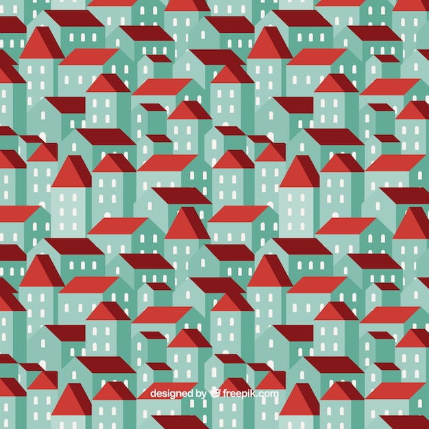 Free vector cute houses pattern