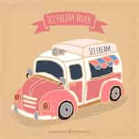 Free vector cute ice cream truck