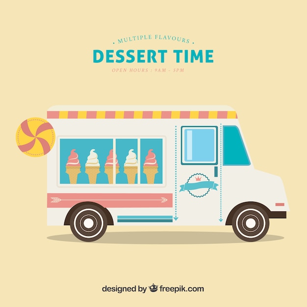 귀여운 아이스크림 트럭