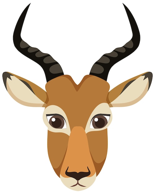 Free vector cute impala head in flat style