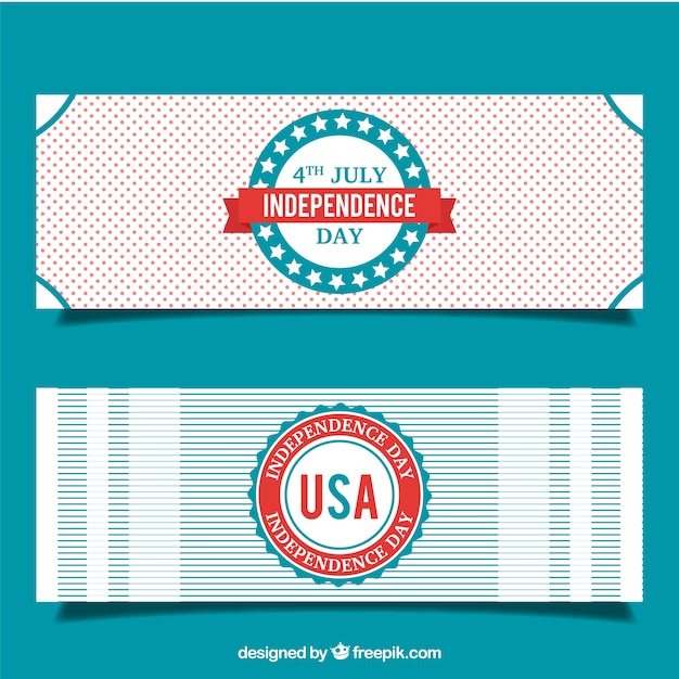 Free vector cute independence day banners set