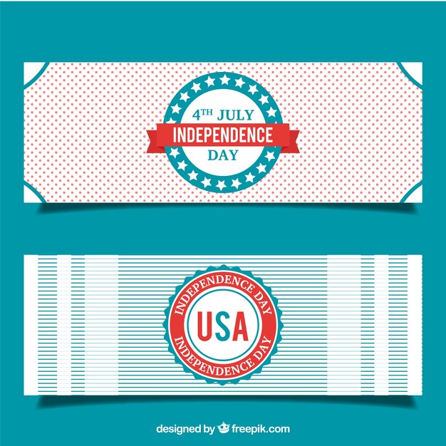 Cute independence day banners set