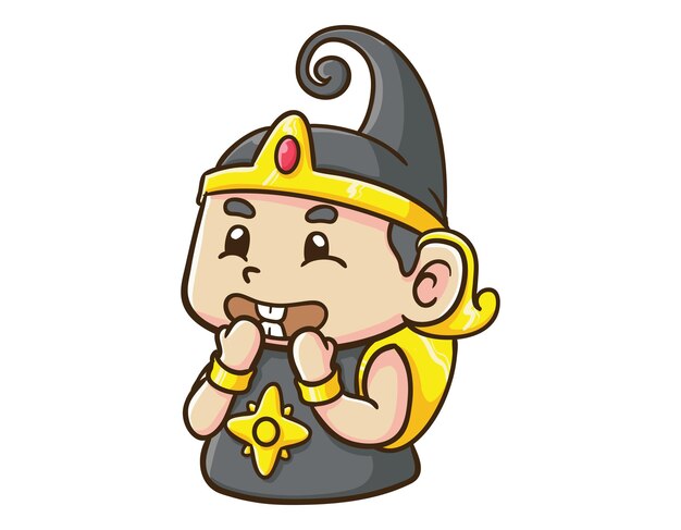 かわいいインドネシアのヒーローキャラクター赤ちゃんガトートカチャ親指アップ漫画イラスト プレミアムベクター かわいいインドネシアのヒーローキャラクター赤ちゃんガトートカチャ親指アップ漫画イラスト プレミアムベクター
