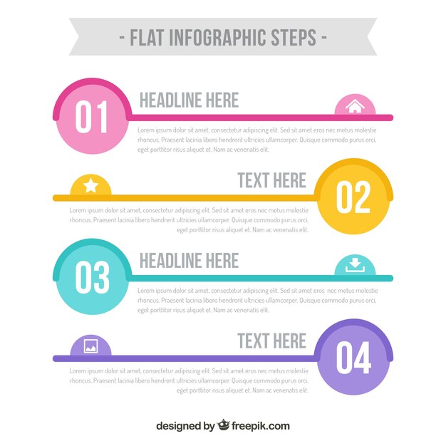 귀여운 infographic 단계 템플릿