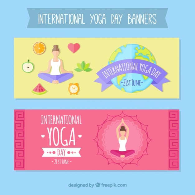 Carino internazionali bandiere di giorno yoga