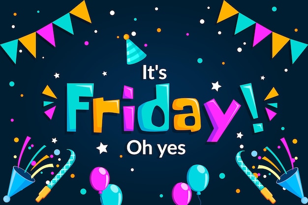 Free vector cute it's friday oh yes background