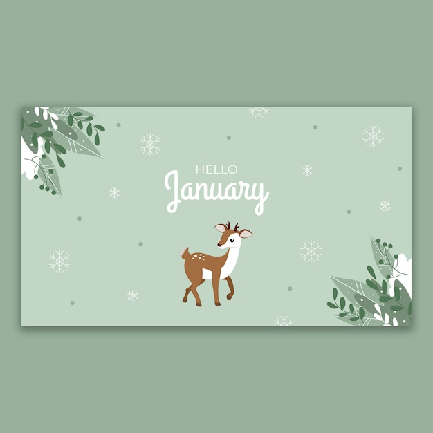 Free vector cute january desktop wallpaper