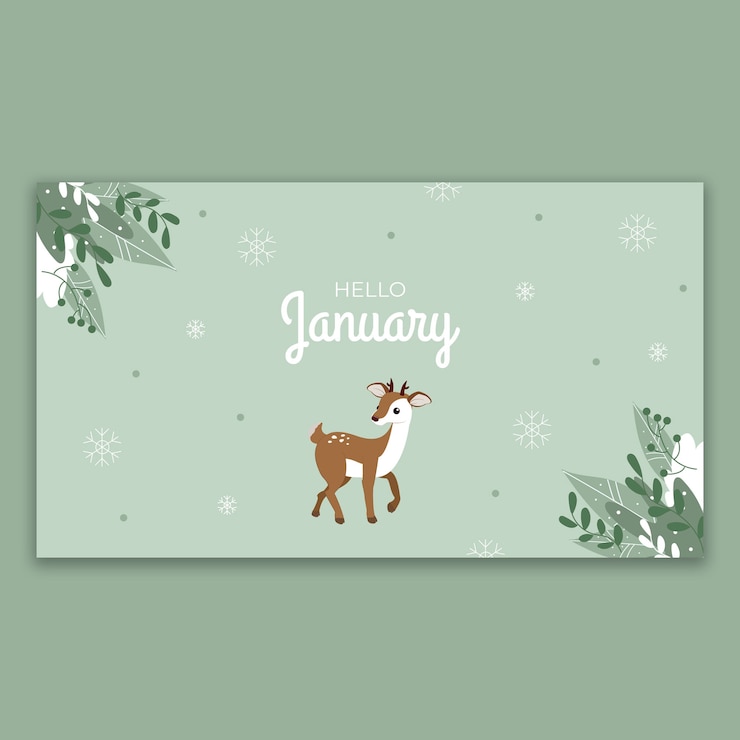 Free Vector cute january desktop wallpaper