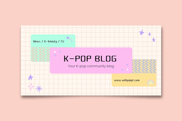 Free vector cute k pop blog header