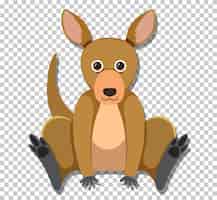 Free vector cute kangaroo in flat cartoon style