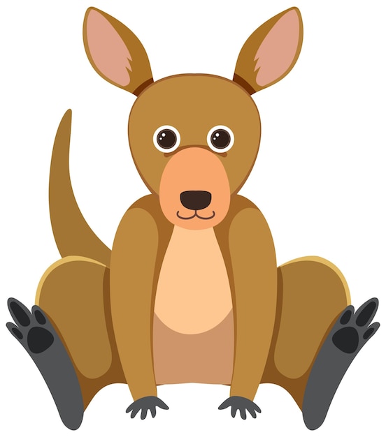 Free vector cute kangaroo in flat cartoon style