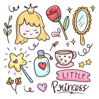 かわいい姫の妖精ファンタジー落書き図面イラスト集 プレミアムベクター かわいい姫の妖精ファンタジー落書き図面イラスト集 プレミアムベクター