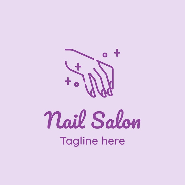 Free vector cute kawaii nail salon logo