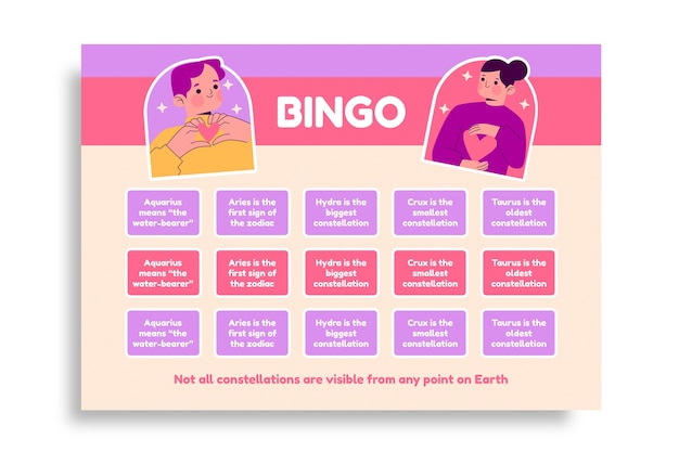 Free vector cute kindness bingo card template