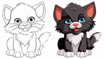 Free vector cute kitten cartoon character with o