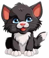 Vettore gratuito personaggio dei cartoni animati simpatico gattino