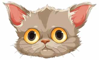 Free vector cute kitten head in cartoon style