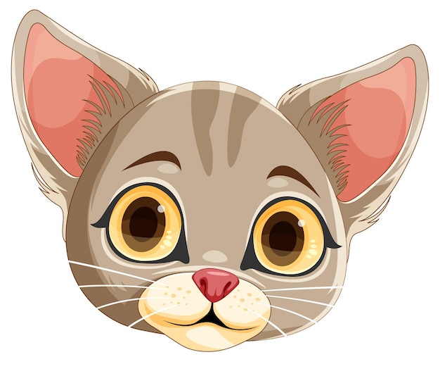 Free vector cute kitten head in cartoon style