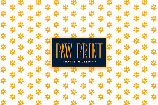 Cute kitten paw print pattern background