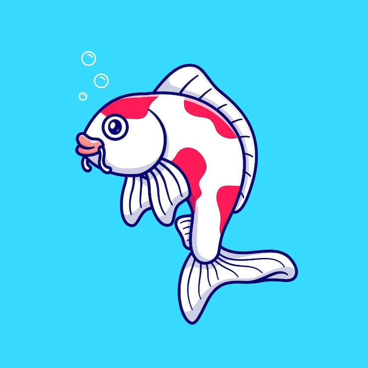 Free Vector cute koi fish cartoon vector icon illustration. animal nature icon concept isolated premium vector. flat cartoon style