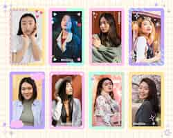 Free vector cute kpop photocard photo collage