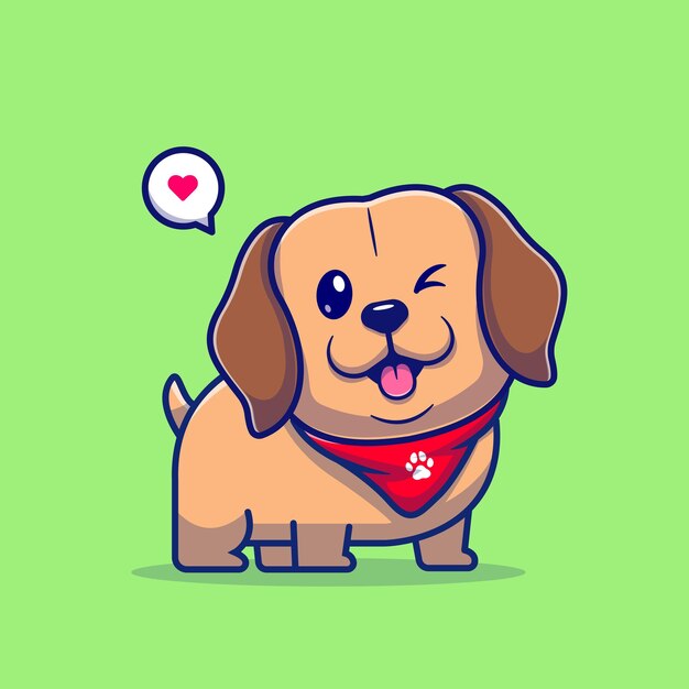 Cute Labrador Dog Smile Cartoon Vector Icon Illustration Animal Nature Icon Concept Isolated