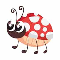 Free vector cute ladybug insect animal icon