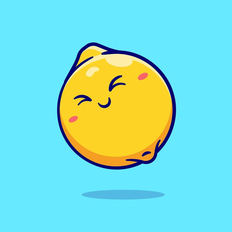 Free Vector cute lemon fruit cartoon vector icon illustration food object icon isolated flat vector