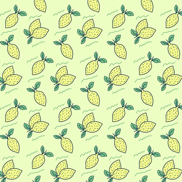 Free vector cute lemon seamless pattern