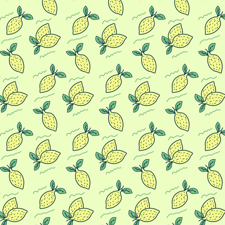Free Vector cute lemon seamless pattern
