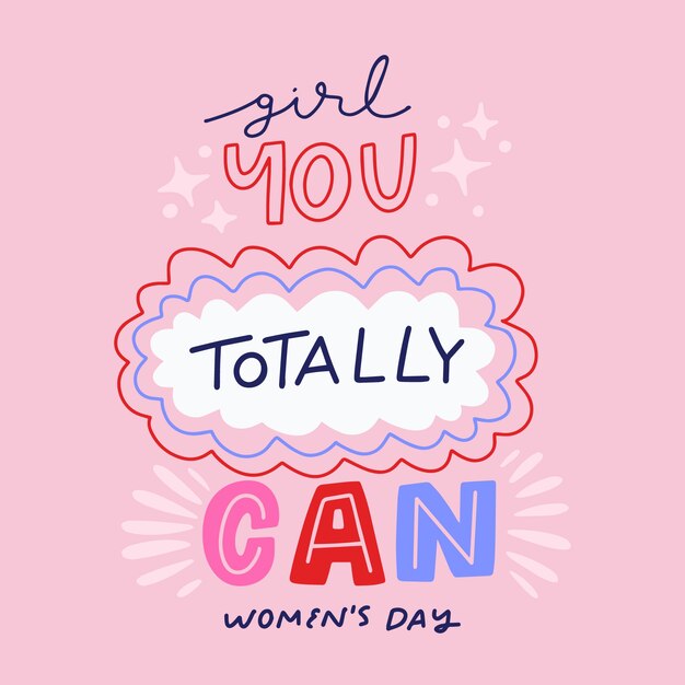 Cute lettering women's day